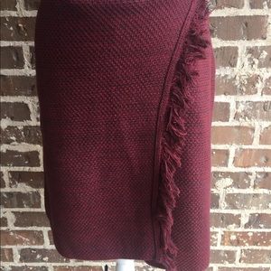 Anthropologie Maeve Red & Black Knit Wrap Skirt